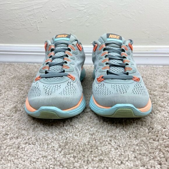 Nike Women’s Lunarglide+ 5 Running Shoes - Gray/Orange - Picture 3 of 6